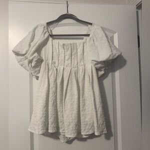 Chic White Puff Sleeve Blouse